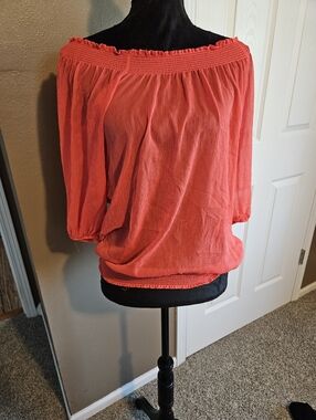 Women’s Off-Shoulder Coral Top